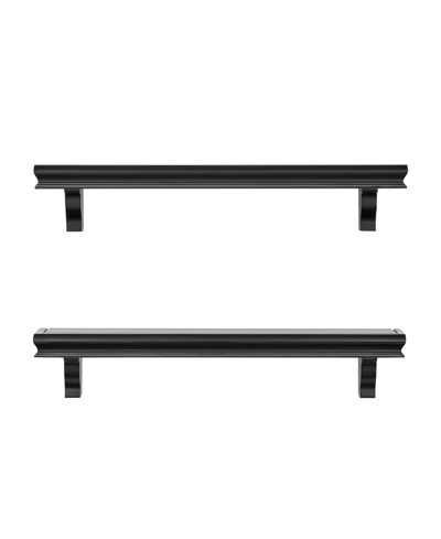 Shop Danya B Decorative 24" Floating Wall Decor Display Ledge Shelves, Set Of 2 In Black