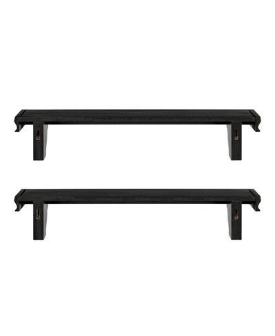 Danya B Decorative 24" Floating Wall Decor Display Ledge Shelves, Set Of 2 In Black