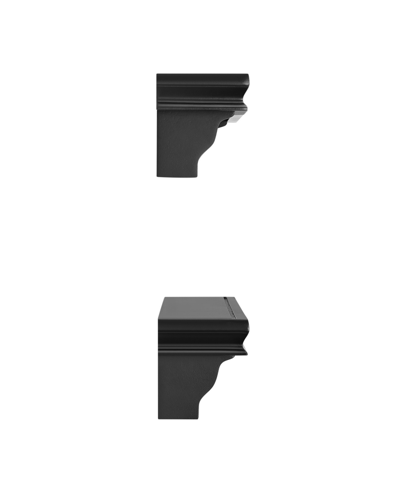 Danya B Decorative 24" Floating Wall Decor Display Ledge Shelves, Set Of 2 In Black