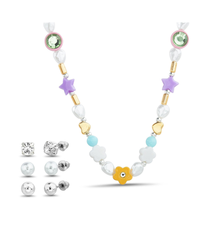 Shop Kensie 3 Earrings And Necklace Set In Multi