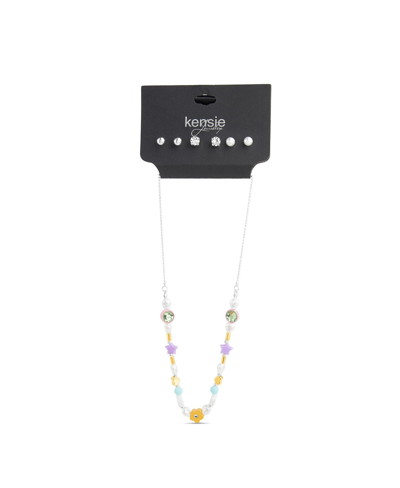 Shop Kensie 3 Earrings And Necklace Set In Multi