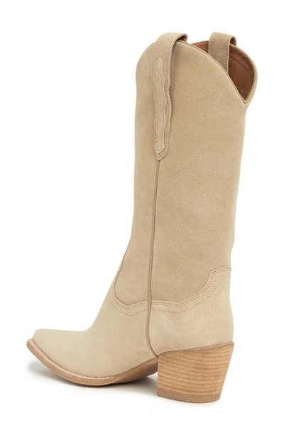 Shop Jeffrey Campbell Floured Western Boot In Natural Suede