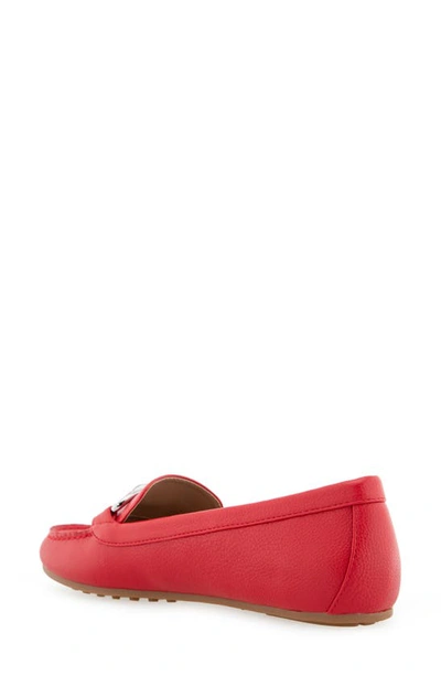 Aerosoles Denver Buckle Loafer In Racing Red Pu Leather