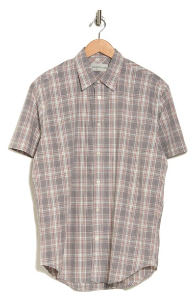 Shop Coastaoro Yarn Dye Cotton Button-up Shirt In Mardre Grey