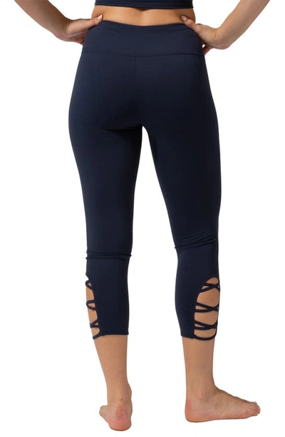 Threads 4 Thought Crisscross Crop Leggings In Raw Denim