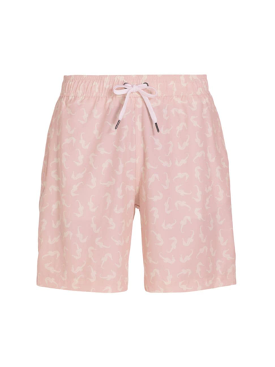 Shop Saks Fifth Avenue Men's Collection Seahorse Swim Shorts In Pink