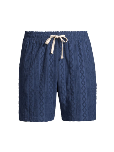 Shop Rails Men's Nova Terry Cloth Jacquard Shorts In Royal Blue