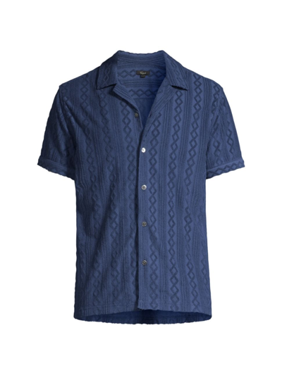 Shop Rails Men's Maverick Terry Cloth Jacquard Short-sleeve Shirt In Royal Blue