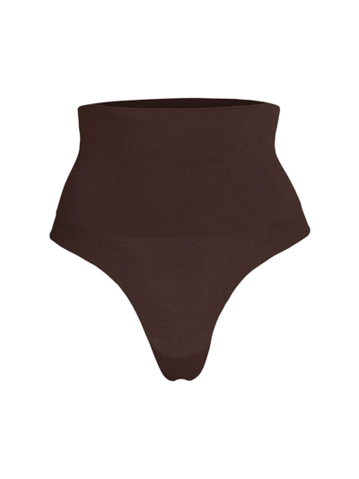 Shop Skims Women's Core Control Thong In Cocoa