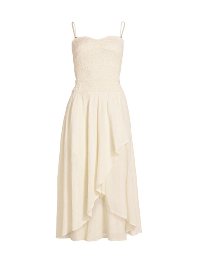 Shop Free People Women's Sparkling Moment Cotton Midi-dress In Ivory