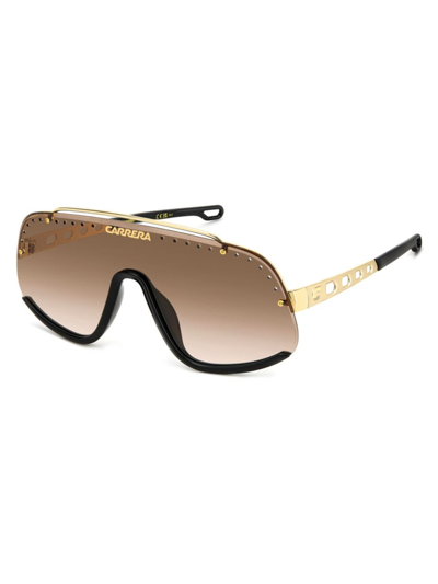 Shop Carrera Men's Flaglab 99mm Aviator Sunglasses In Black Gold Brown Gradient