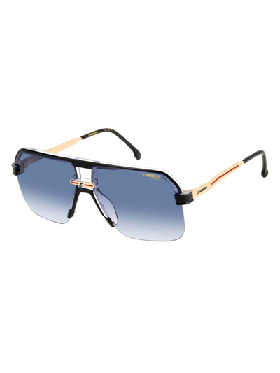 Shop Carrera Men's 1066/s 62mm Square Sunglasses In Black Gold Blue Gradient