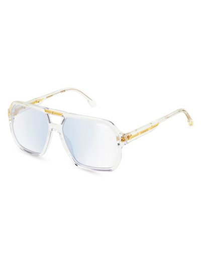 Shop Carrera Men's Victory 60mm Square Sunglasses In Crystal Gold Light Blue
