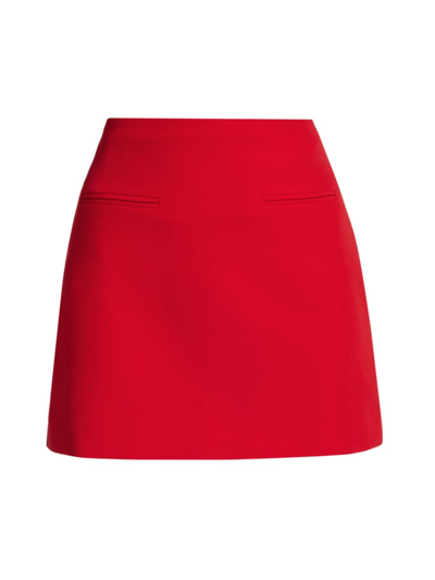 Shop Milly Women's Cady Miniskirt In Red