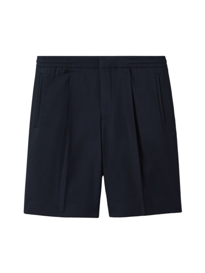 Shop Reiss Men's Sussex Pleated Shorts In Navy