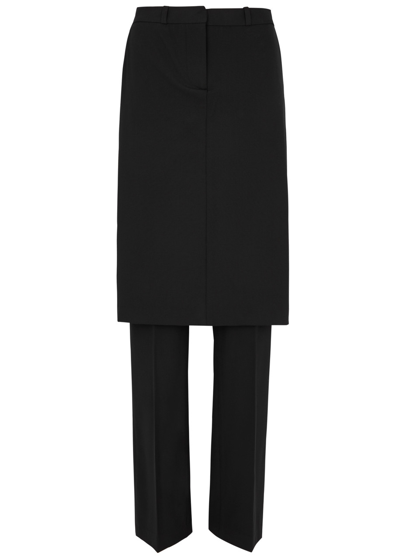 Shop Coperni Layered Straight-leg Trousers In Black
