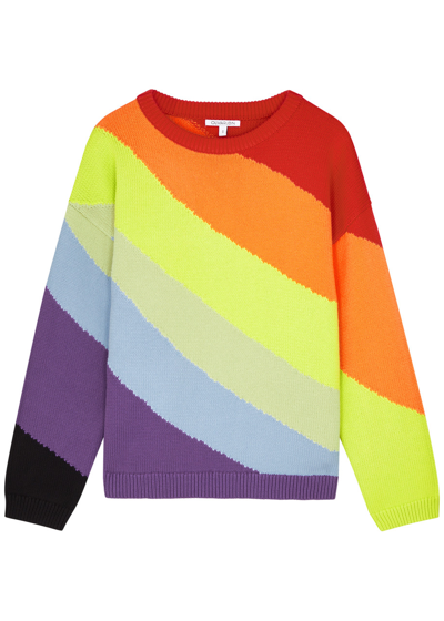 Shop Olivia Rubin Maddison Striped Knitted Jumper In Multicoloured