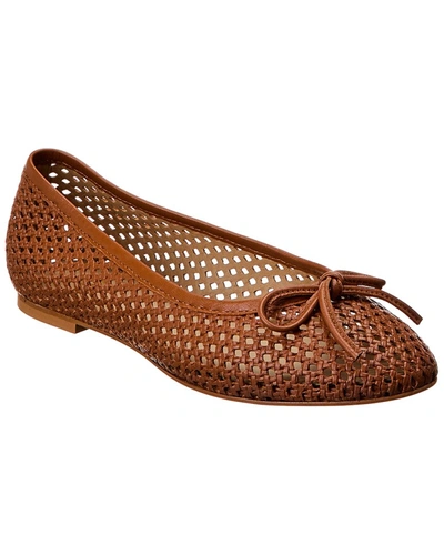 Shop M By Bruno Magli Janina Leather Flat In Brown