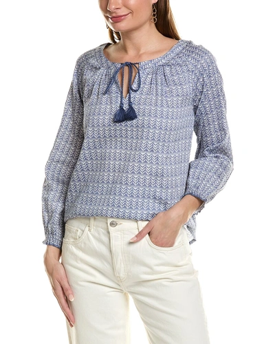 Shop Beach To Bistro By Sigrid Olsen Beach To Bistro Anya Blouse In Blue