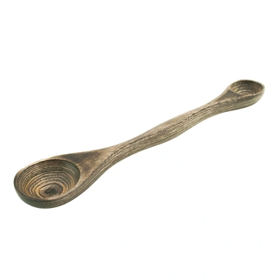 Island Bamboo 9-inch Pakkawood Double Sided Measuring Spoon In Black