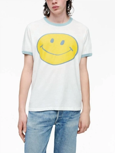 Shop Re/done Men's Smiley Face Ringer Tee In White