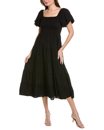 Shop Ipponelli Off-the-shoulder Midi Dress In Black