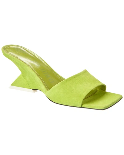 Shop Attico Cheope Suede Mule In Green