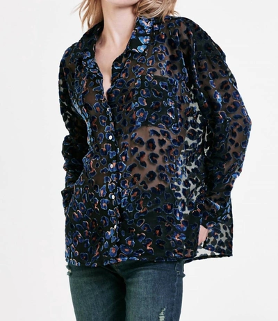 Dear John Denim Arianna Front Tie Shirt In Blue Spots In Multi