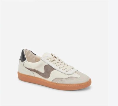Shop Dolce Vita Notice Sneakers In White Grey Leather In Multi