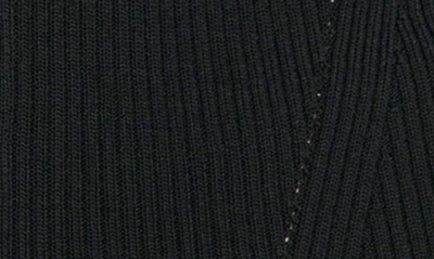 Shop Dkny Rib Zip Front Sweater In Black