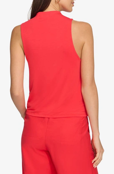 Shop Dkny Twist Cutout Sleeveless Top In Flame