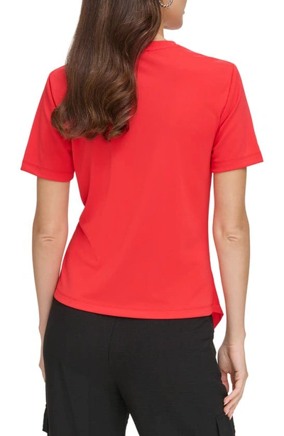 Shop Dkny Faux Wrap T-shirt In Flame