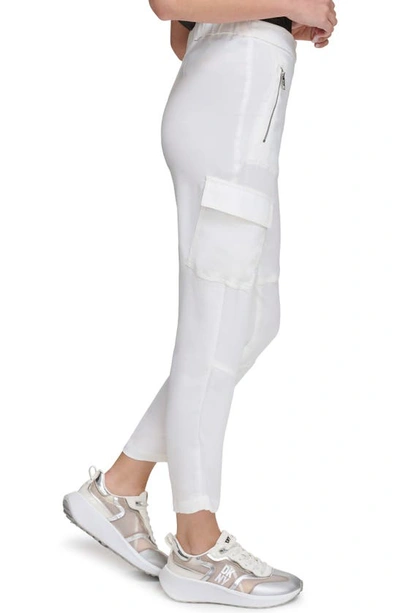 Shop Dkny Cargo Ankle Pants In Ivory