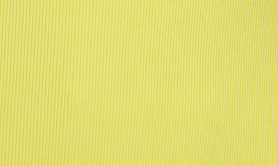 Shop Dkny Puff Sleeve Mixed Media Henley Top In Fluoro Yellow