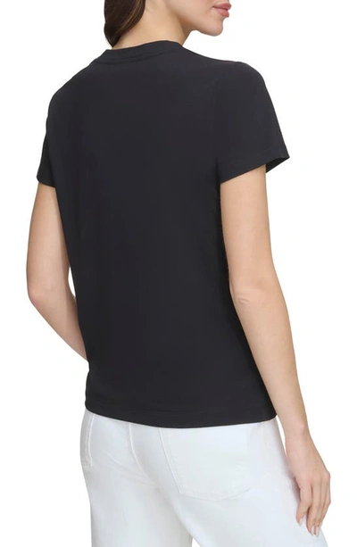 Shop Dkny Soho Logo Cotton Blend Graphic T-shirt In Black