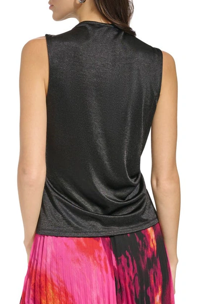 Shop Dkny Cowl Neck Sleeveless Top In Black