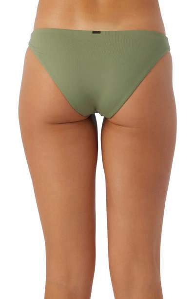 Shop O'neill Rockley Saltwater Solids Bikini Bottoms In Oil Green