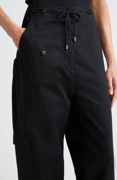 Shop Totême Organic Cotton Drill Cargo Pants In Black