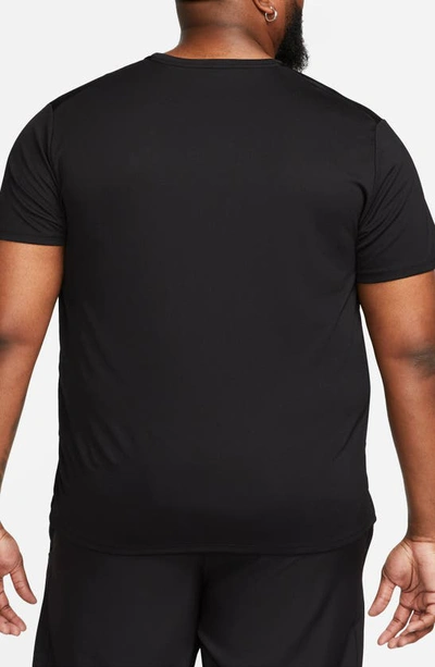 Shop Nike Dri-fit Uv Miler Short Sleeve Running Top In Black/ Reflective Silv