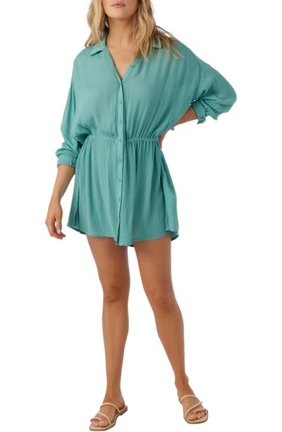 Shop O'neill Cami Long Sleeve Cover-up Shirtdress In Canton