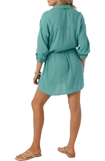 Shop O'neill Cami Long Sleeve Cover-up Shirtdress In Canton