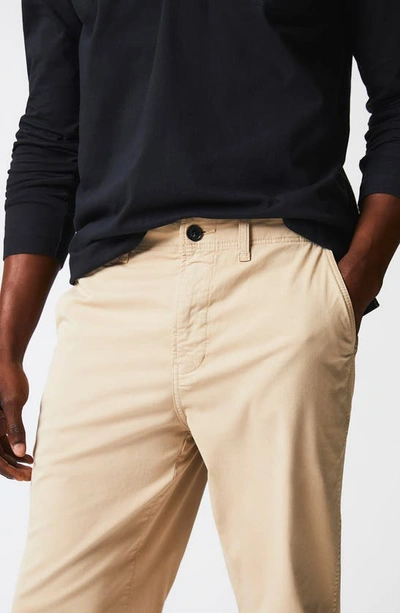 Billy Reid Flat Front Strech Cotton Chinos In Khaki