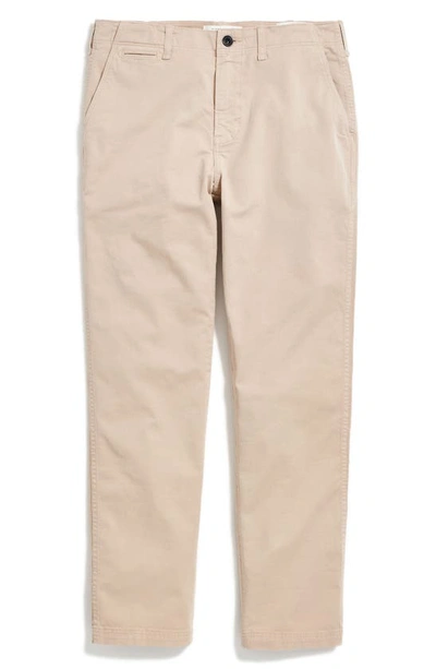Billy Reid Flat Front Strech Cotton Chinos In Khaki
