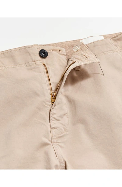 Billy Reid Flat Front Strech Cotton Chinos In Khaki