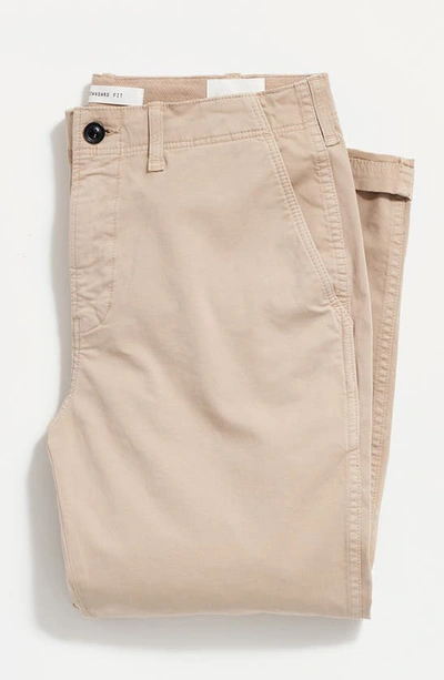 Shop Billy Reid Flat Front Strech Cotton Chinos In Khaki