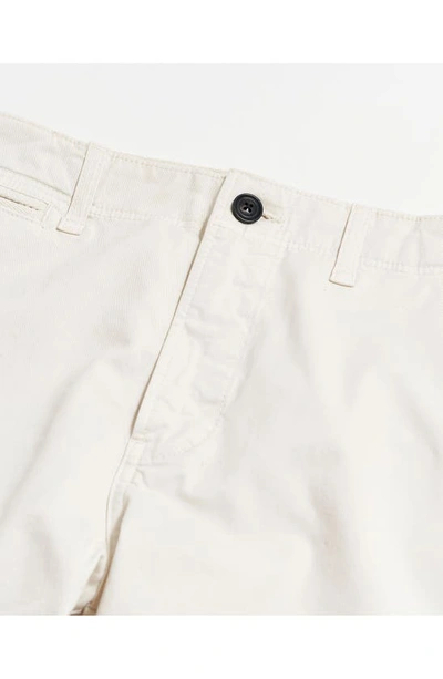 Shop Billy Reid Flat Front Strech Cotton Chinos In Eggshell