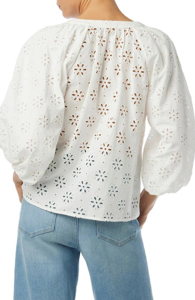 Shop Joe's The Andie Broderie Anglaise Cotton Button-up Top In Optic White