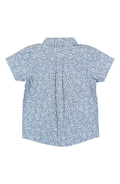 Shop Ruggedbutts Kids' Floral Short Sleeve Cotton Button-up Shirt In Summertime Fields