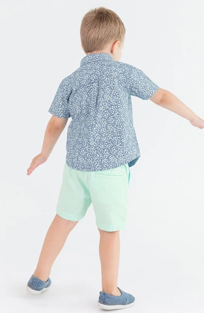 Shop Ruggedbutts Kids' Floral Short Sleeve Cotton Button-up Shirt In Summertime Fields
