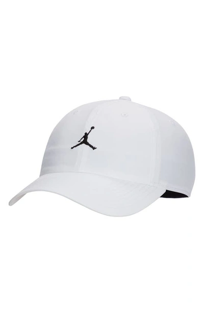 Shop Jordan Club Adjustable Unstructured Hat In White/ Black